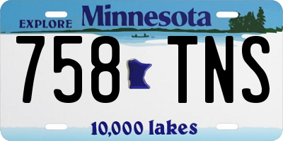 MN license plate 758TNS