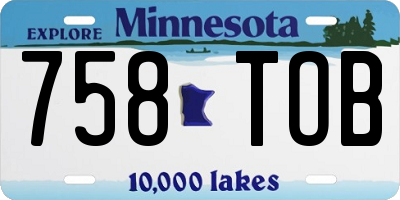 MN license plate 758TOB