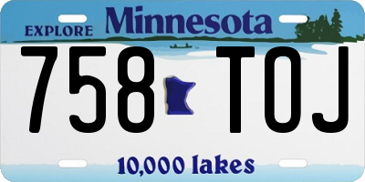 MN license plate 758TOJ