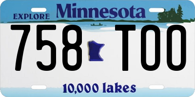 MN license plate 758TOO