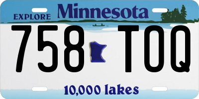 MN license plate 758TOQ