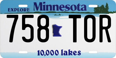 MN license plate 758TOR