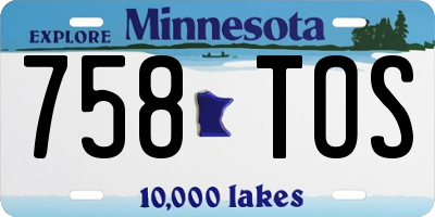 MN license plate 758TOS
