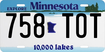 MN license plate 758TOT