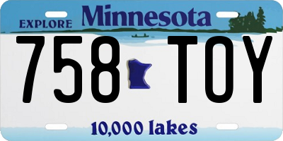 MN license plate 758TOY