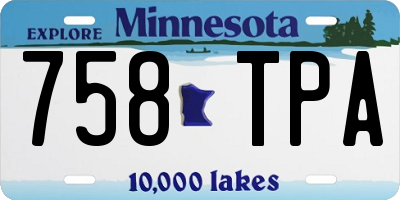MN license plate 758TPA