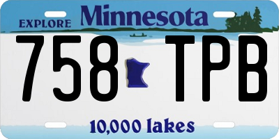 MN license plate 758TPB