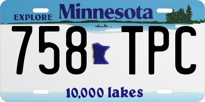 MN license plate 758TPC