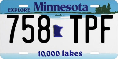 MN license plate 758TPF