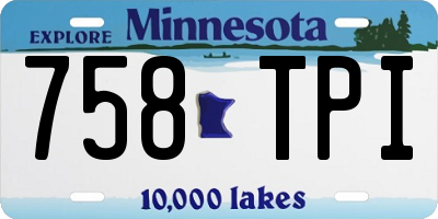 MN license plate 758TPI