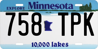 MN license plate 758TPK