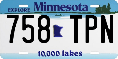 MN license plate 758TPN