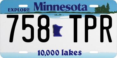 MN license plate 758TPR