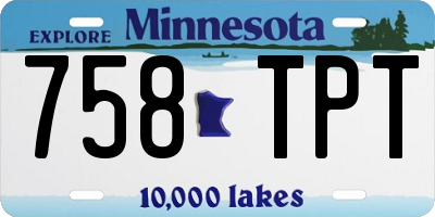 MN license plate 758TPT
