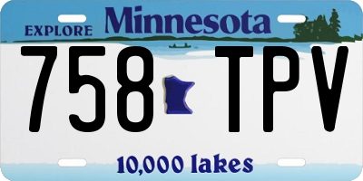 MN license plate 758TPV
