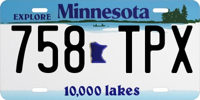 MN license plate 758TPX