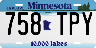 MN license plate 758TPY