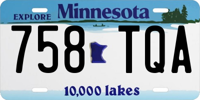 MN license plate 758TQA