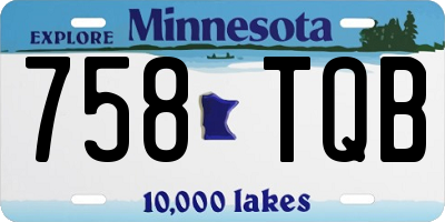 MN license plate 758TQB