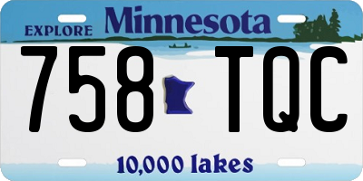 MN license plate 758TQC