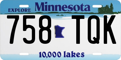 MN license plate 758TQK