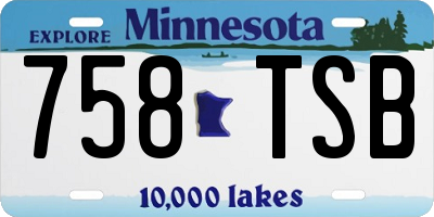 MN license plate 758TSB
