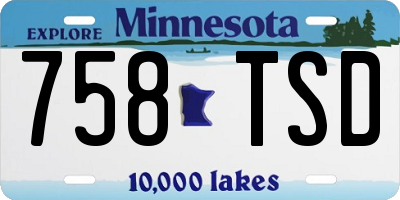 MN license plate 758TSD