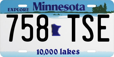MN license plate 758TSE