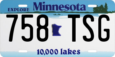 MN license plate 758TSG