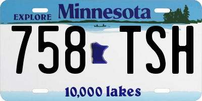MN license plate 758TSH