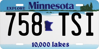 MN license plate 758TSI
