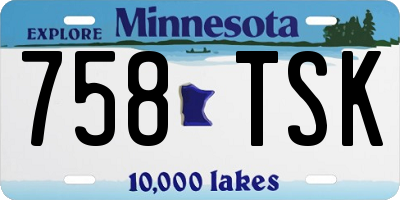 MN license plate 758TSK