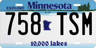 MN license plate 758TSM