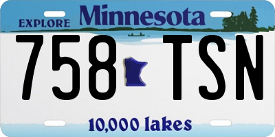 MN license plate 758TSN