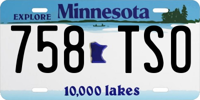 MN license plate 758TSO