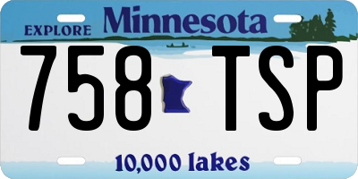 MN license plate 758TSP