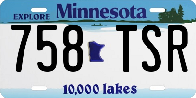 MN license plate 758TSR