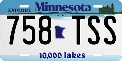 MN license plate 758TSS
