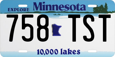 MN license plate 758TST