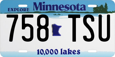 MN license plate 758TSU