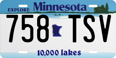 MN license plate 758TSV