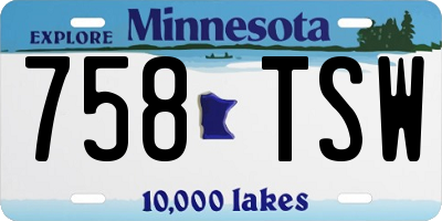 MN license plate 758TSW