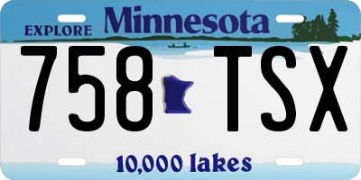 MN license plate 758TSX