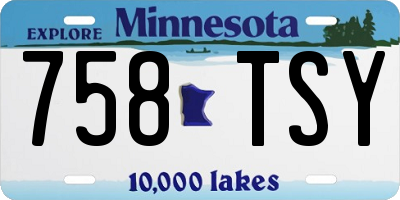 MN license plate 758TSY