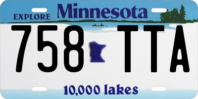 MN license plate 758TTA