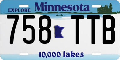 MN license plate 758TTB