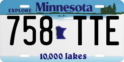 MN license plate 758TTE