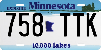 MN license plate 758TTK