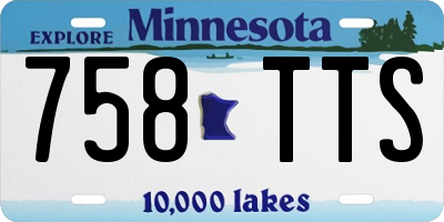 MN license plate 758TTS