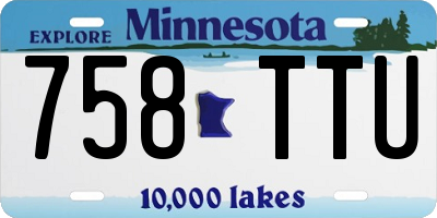 MN license plate 758TTU